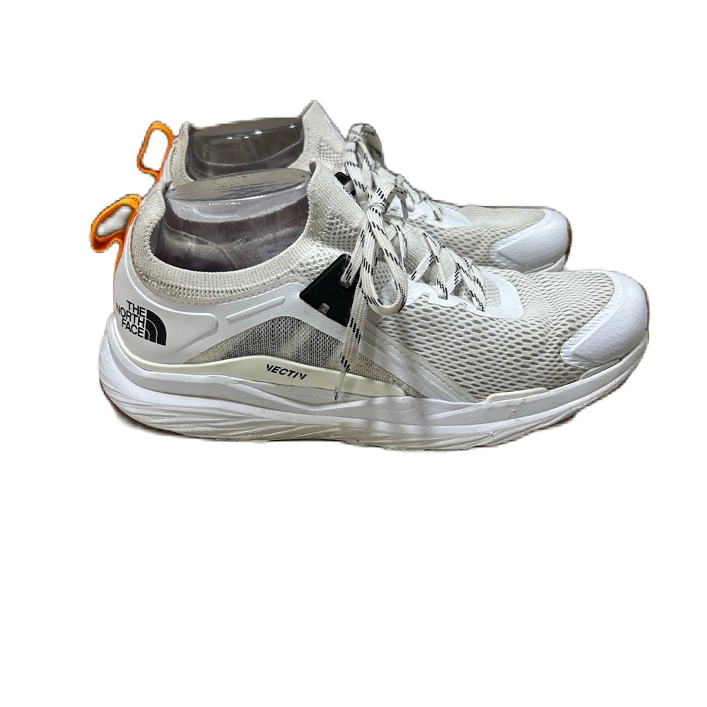 The North Face VECTIV Women's White Athletic Shoes with Orange Pull Tabs